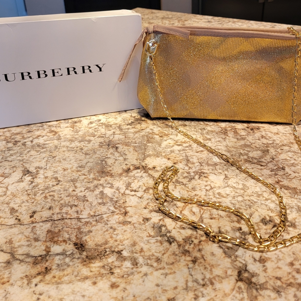 Burberry Gold Crossbody/Beauty Bag